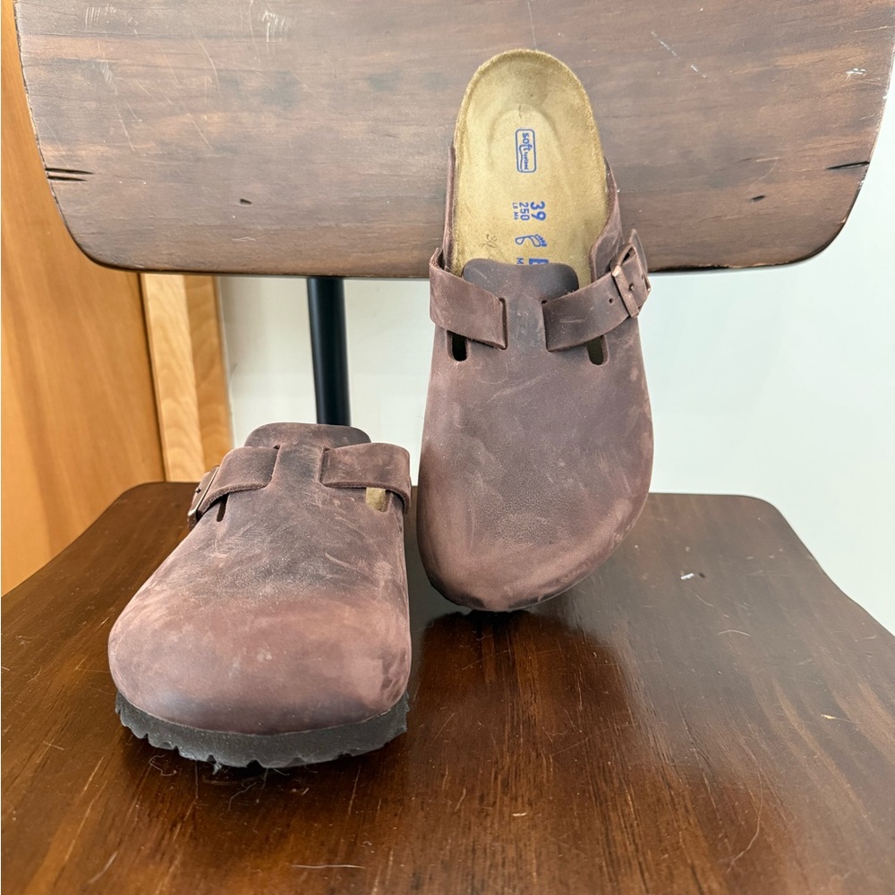 Birkenstock Dark Brown Suede Clogs